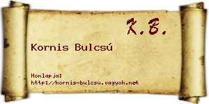 Kornis Bulcsú névjegykártya